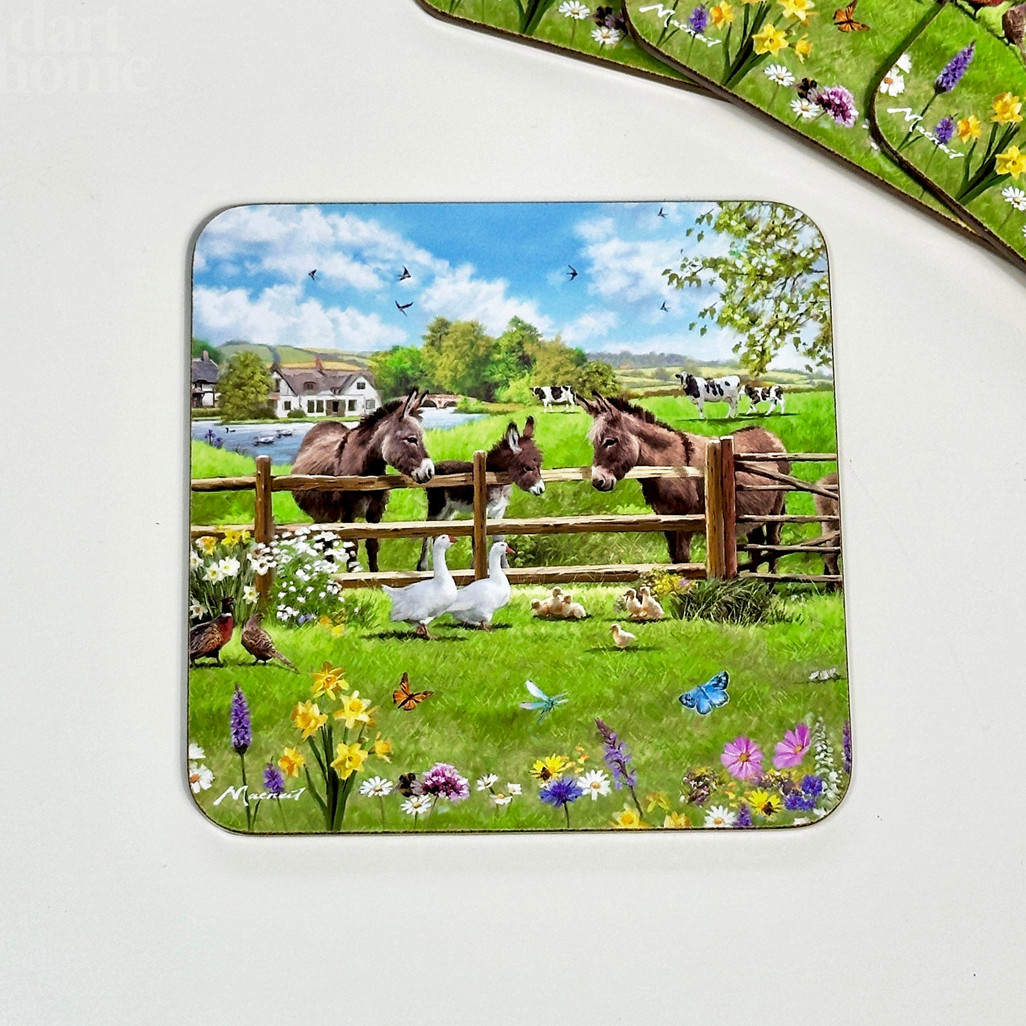Set Of 4 Donkey Farm Coasters