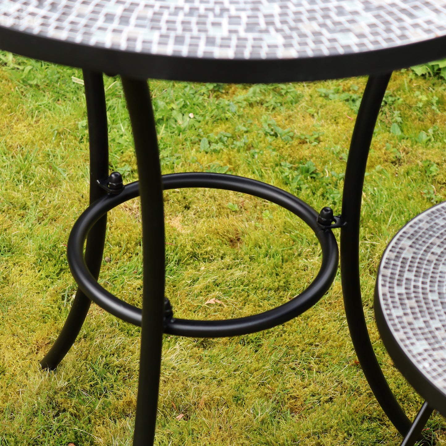 3 Piece Grey Mosaic Garden Bistro Set