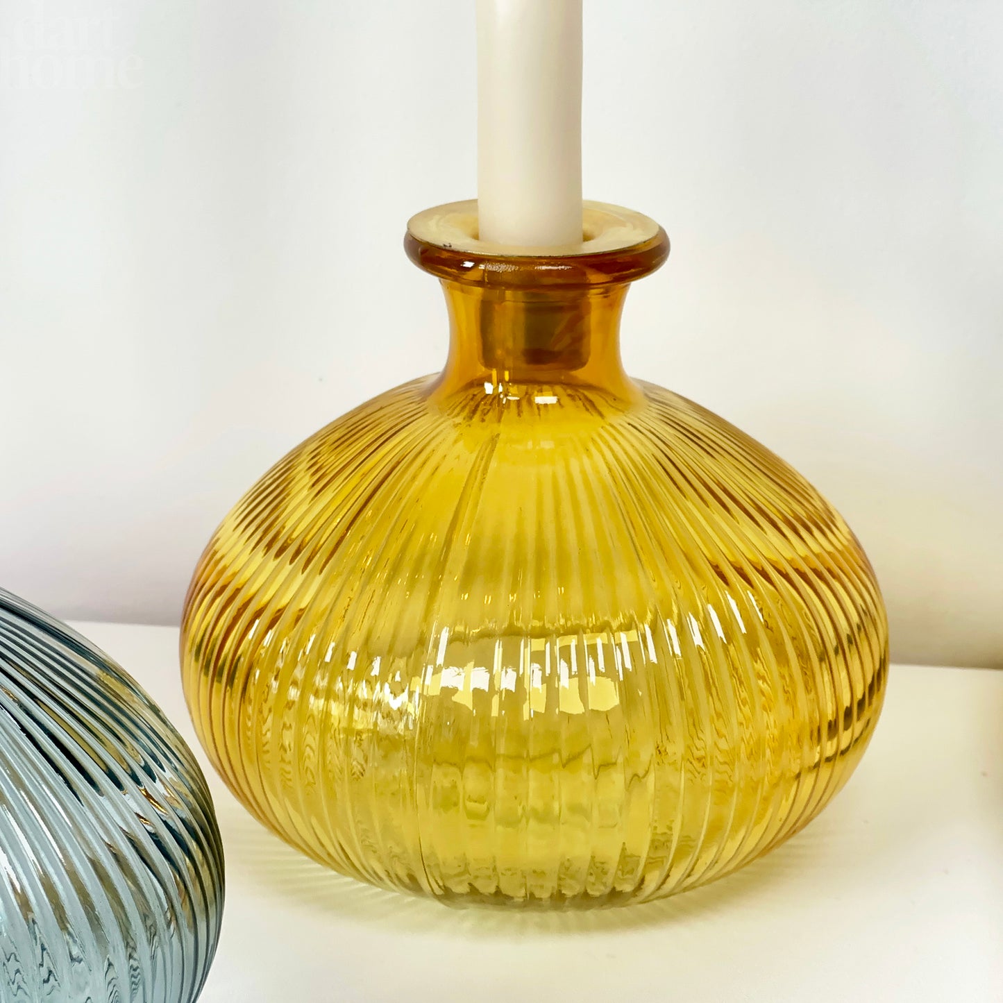 Set Of 3 Boho Glass Candlestick Holders
