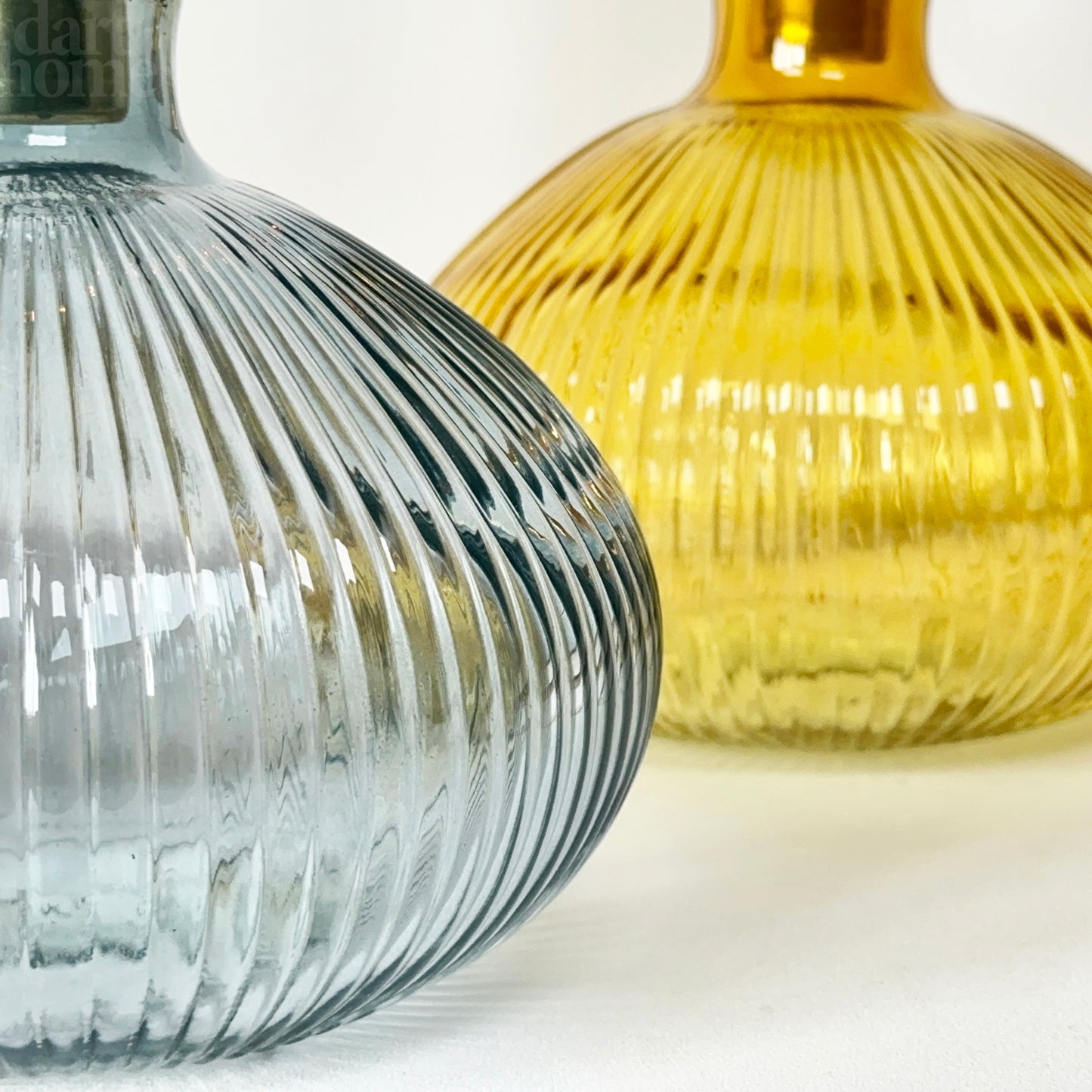 Set Of 3 Boho Glass Candlestick Holders