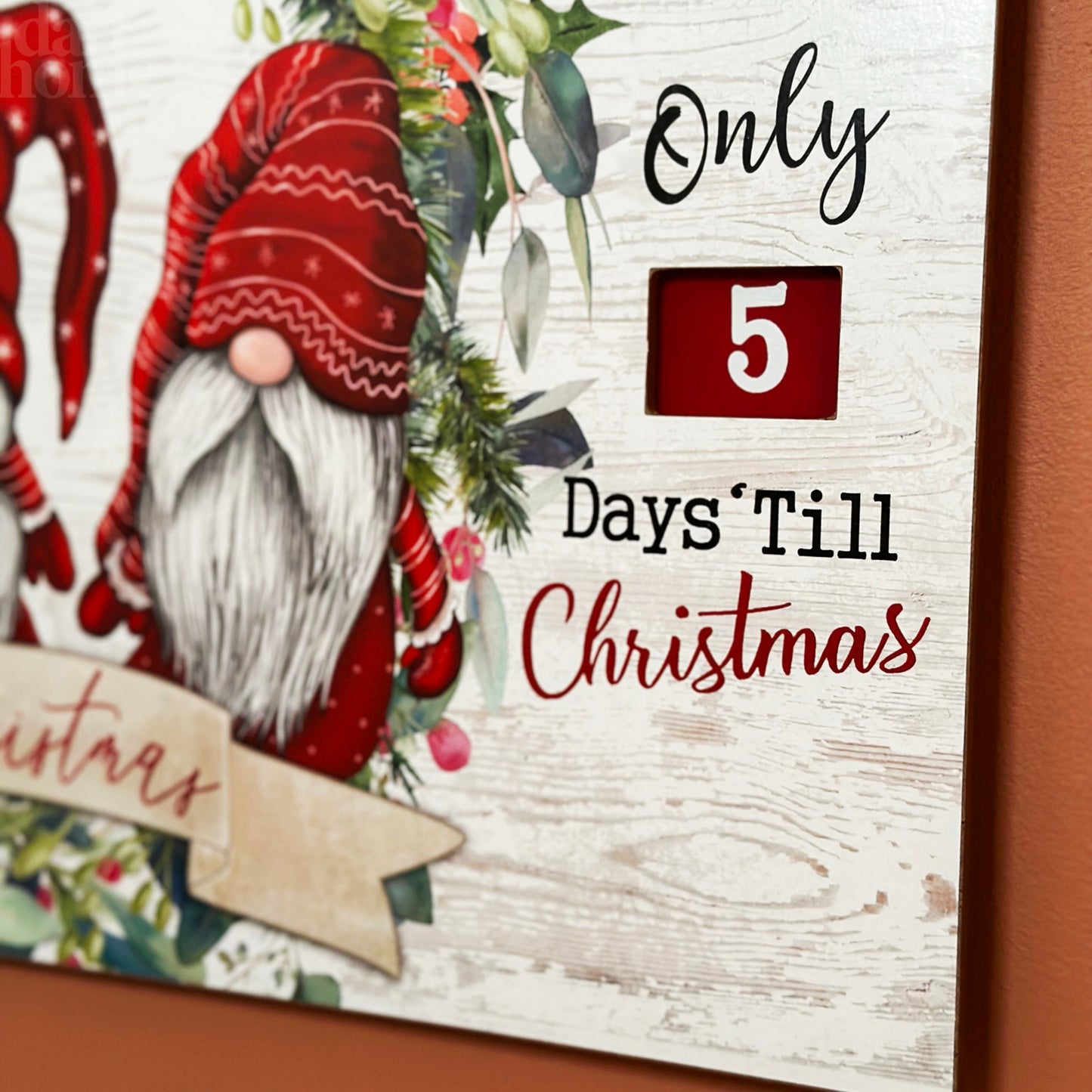 Countdown-Schild zum Aufhängen, Weihnachtszwerg