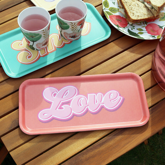 Pink Love Small Rectangular Serving Tray