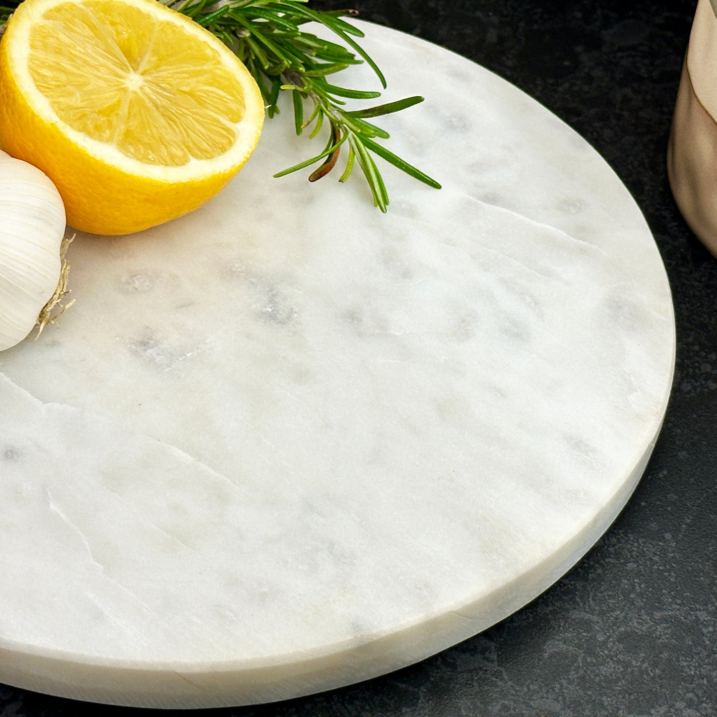 White Round Marble Board