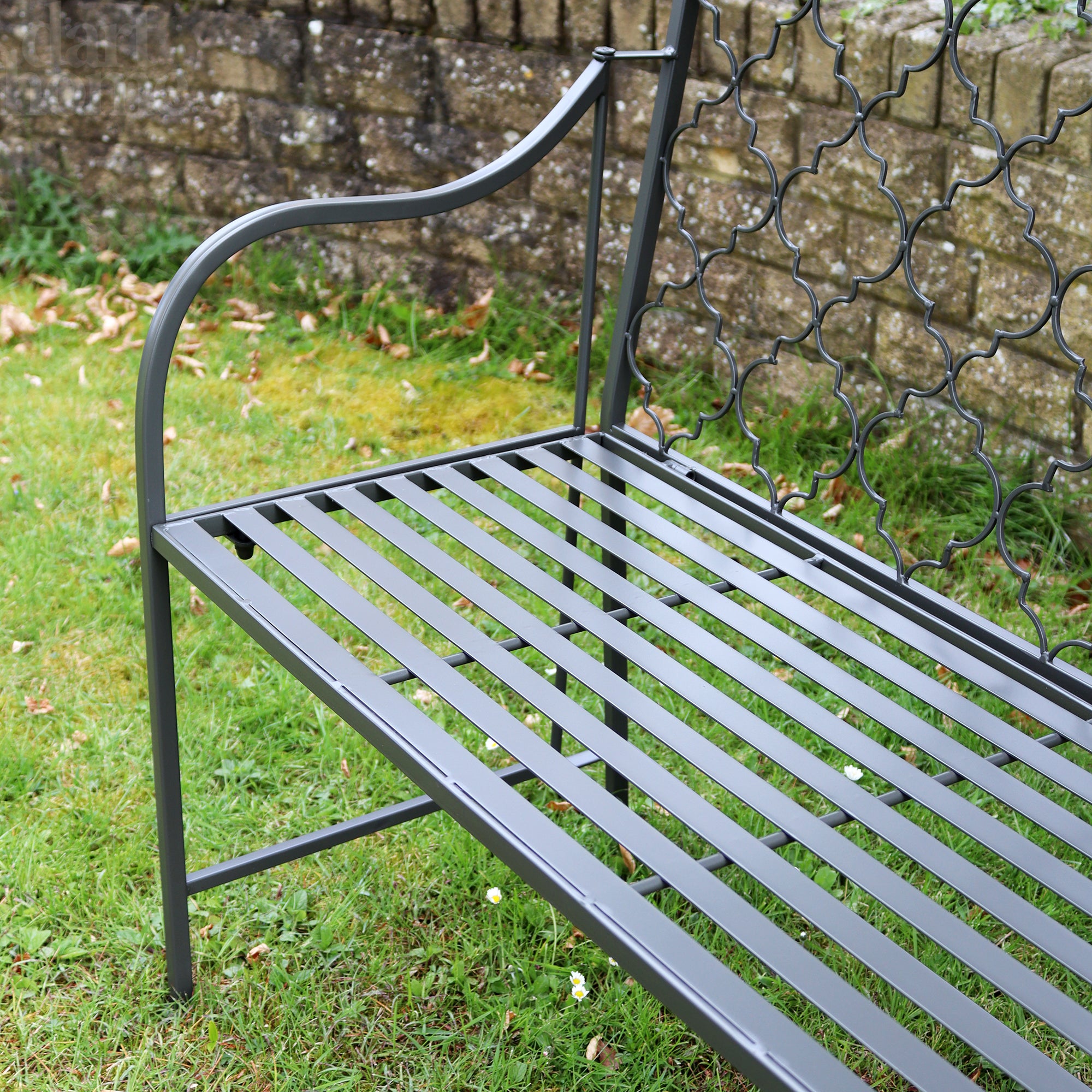 Umber Grey Moroccan Garden Bench