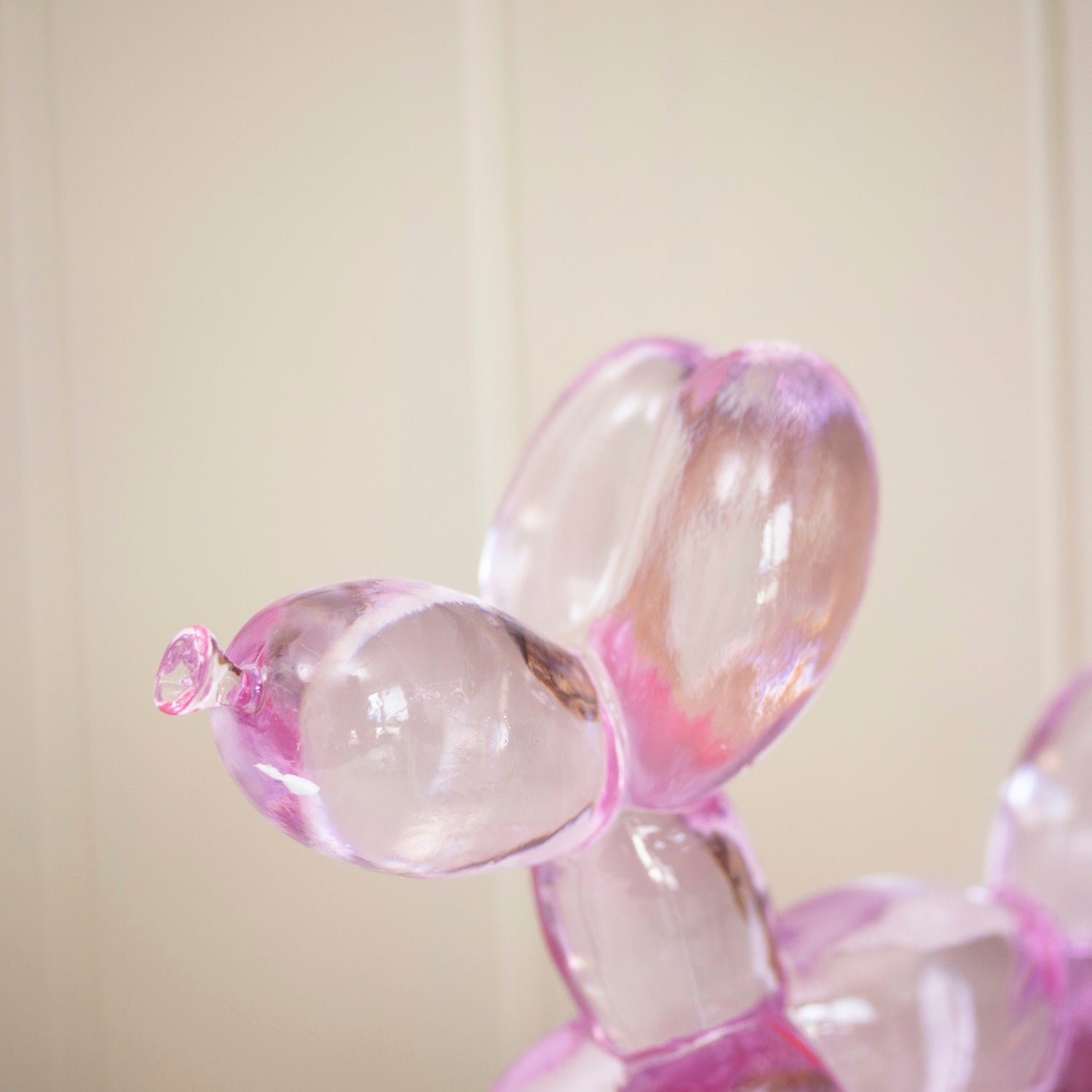 Pink Glass Balloon Dog Ornament