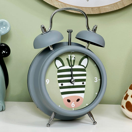 Matt Grey Zebra Alarm Clock
