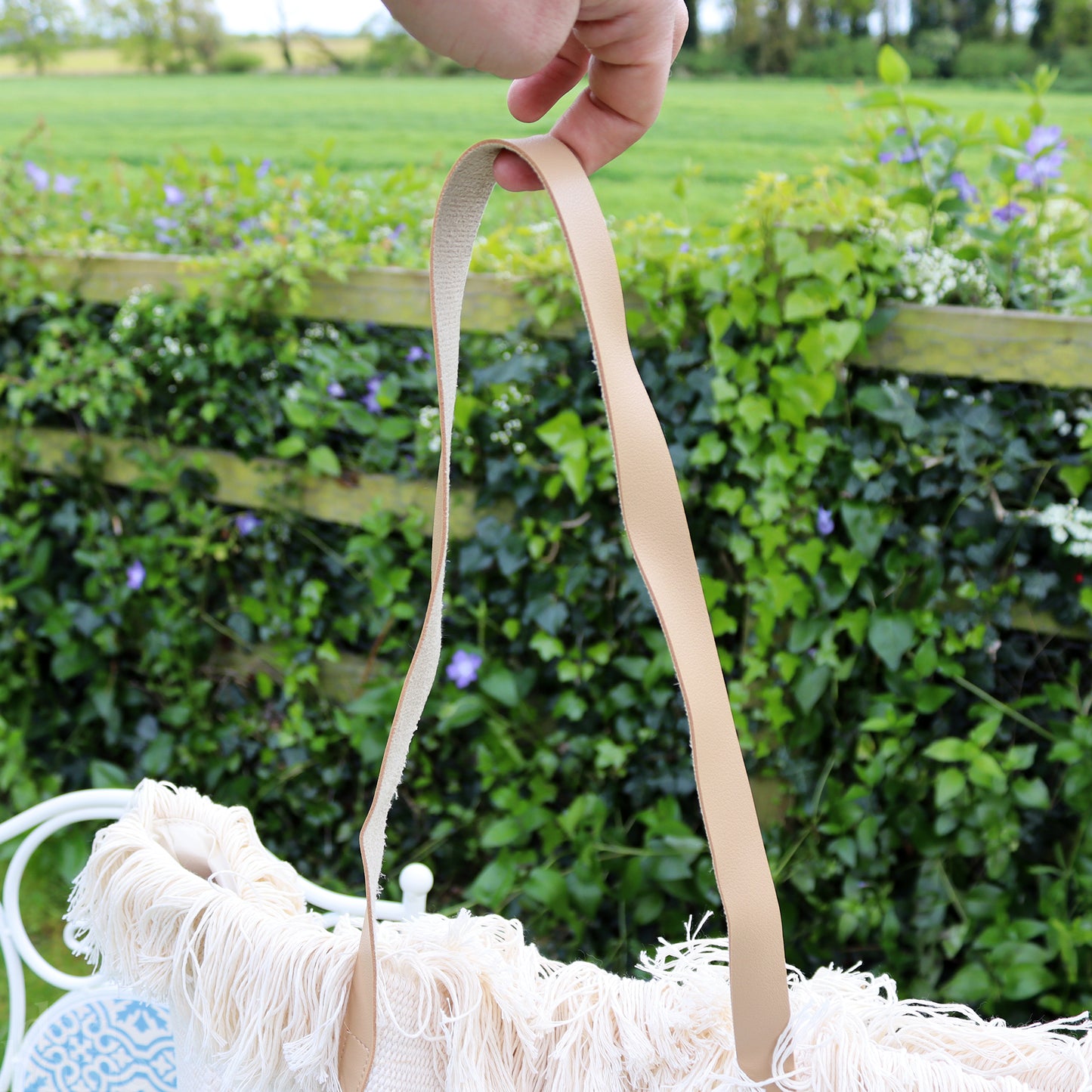 Beige Tasselled Summer Beach Bag