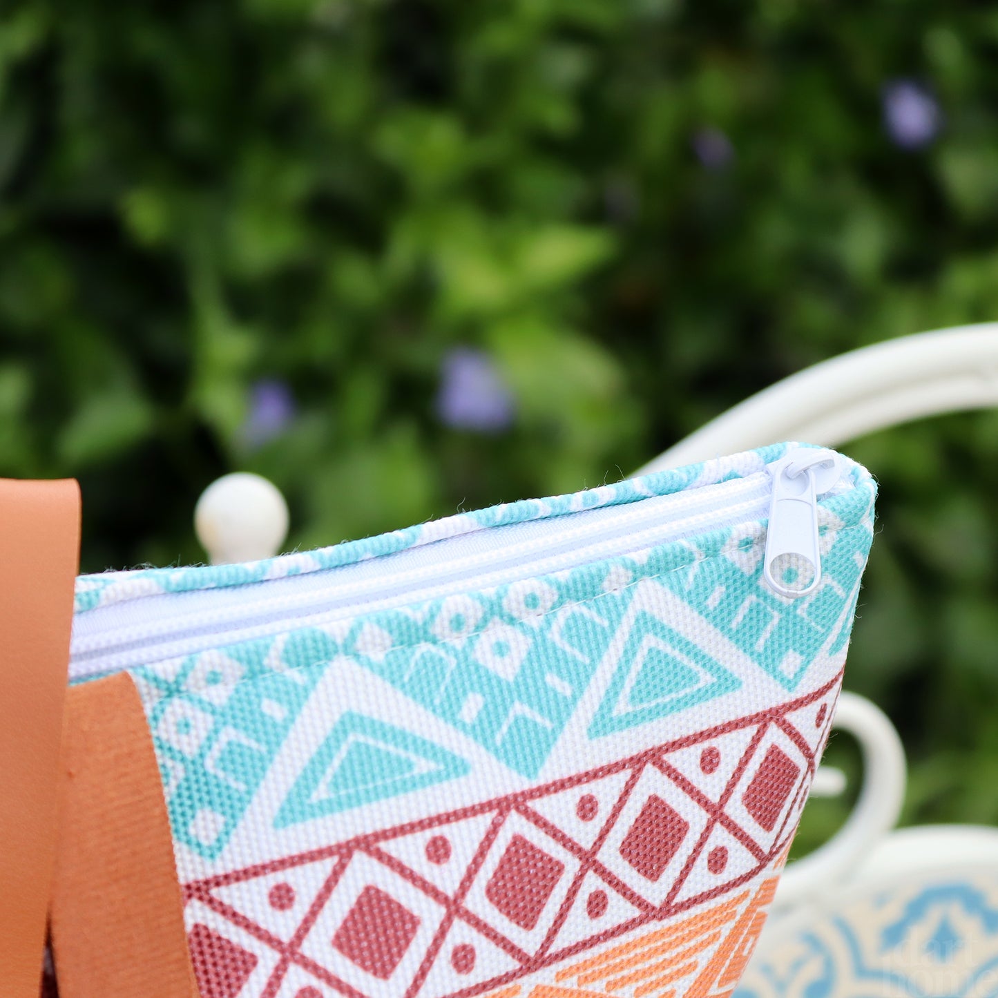 Diamond Aztec Canvas Beach Bag