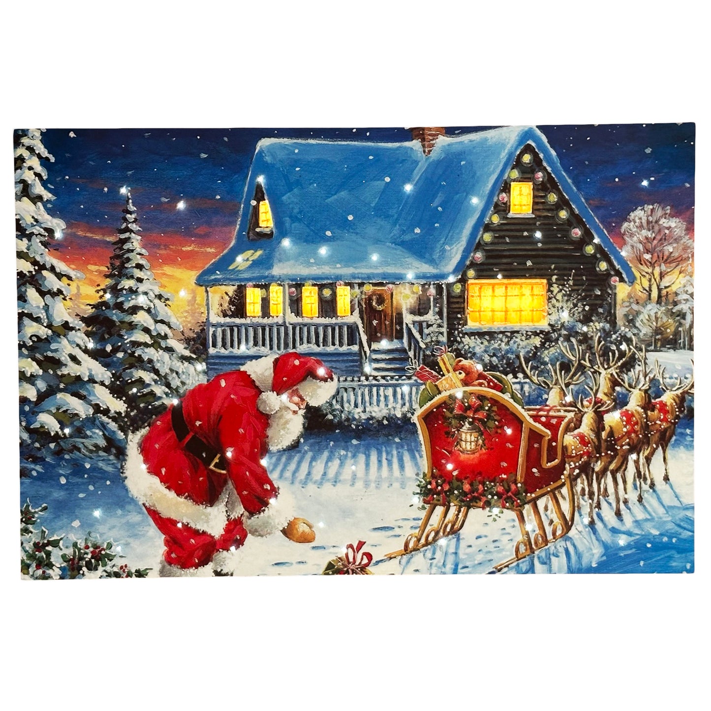 Snowy Santas Sleigh LED Canvas Art