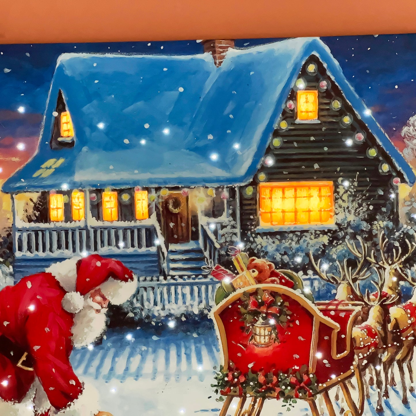Snowy Santas Sleigh LED Canvas Art