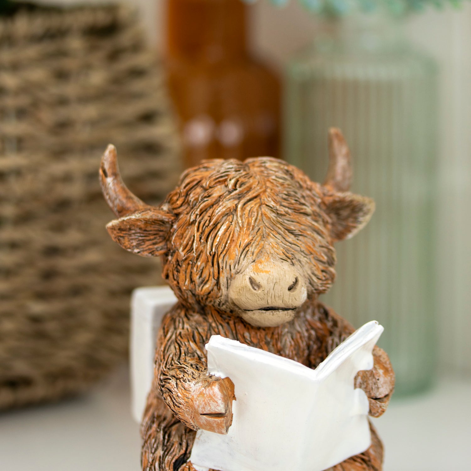 Highland Cow On The Toilet Ornament