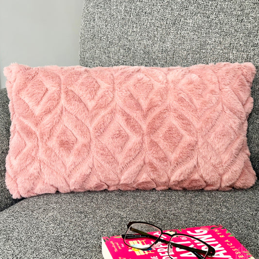 Pink Diamond Plush Cushion 50x30cm