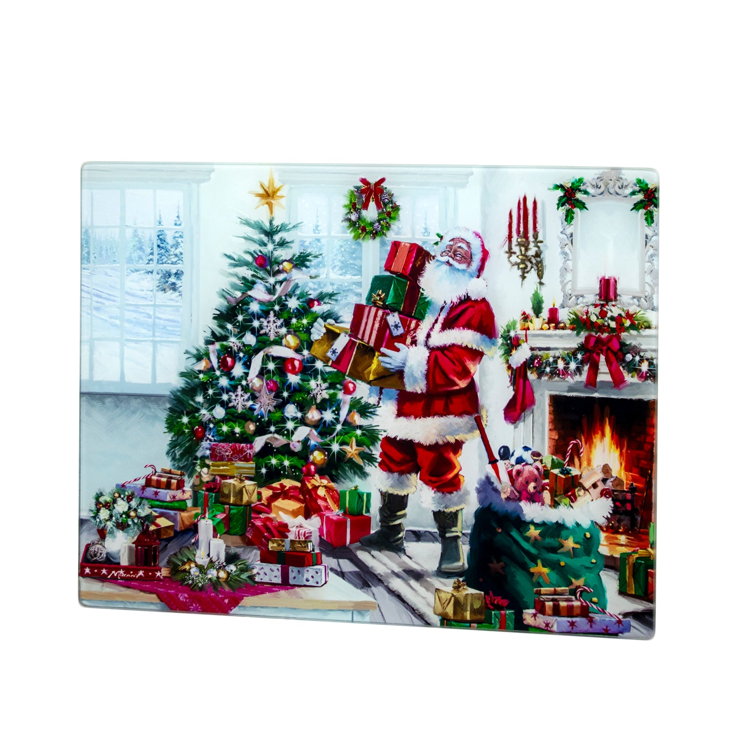 Santa Claus Christmas Glass Worktop Saver