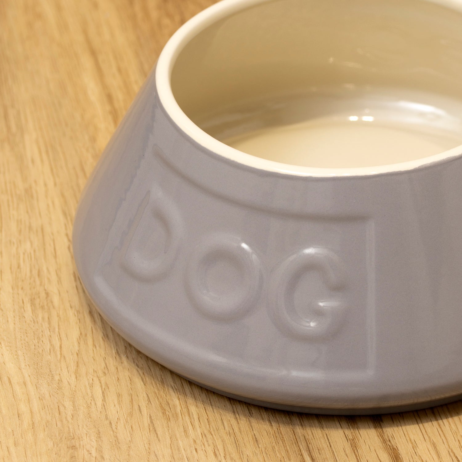 Grey Stoneware Non-Tip Dog Bowl