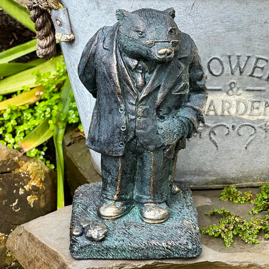 Bronze Mr Badger Figurine