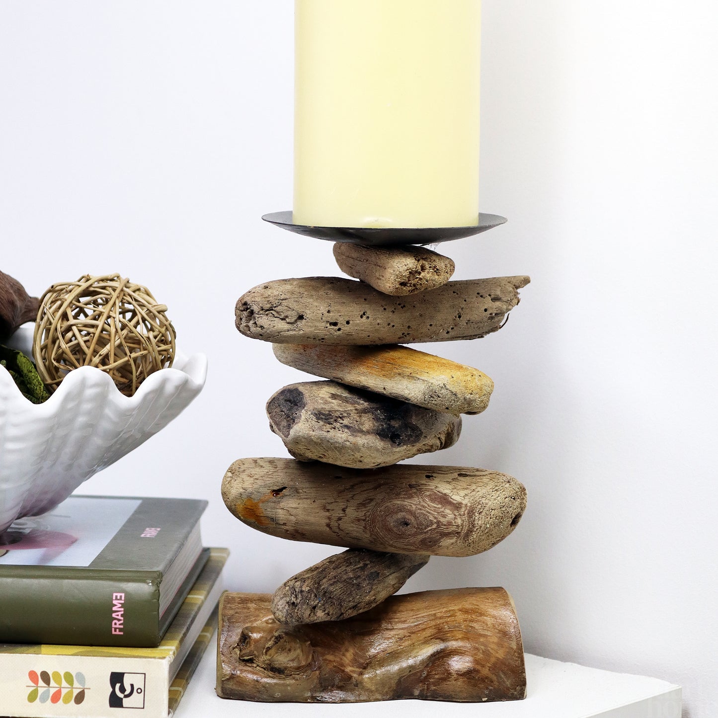 Driftwood Pillar Candle Holder