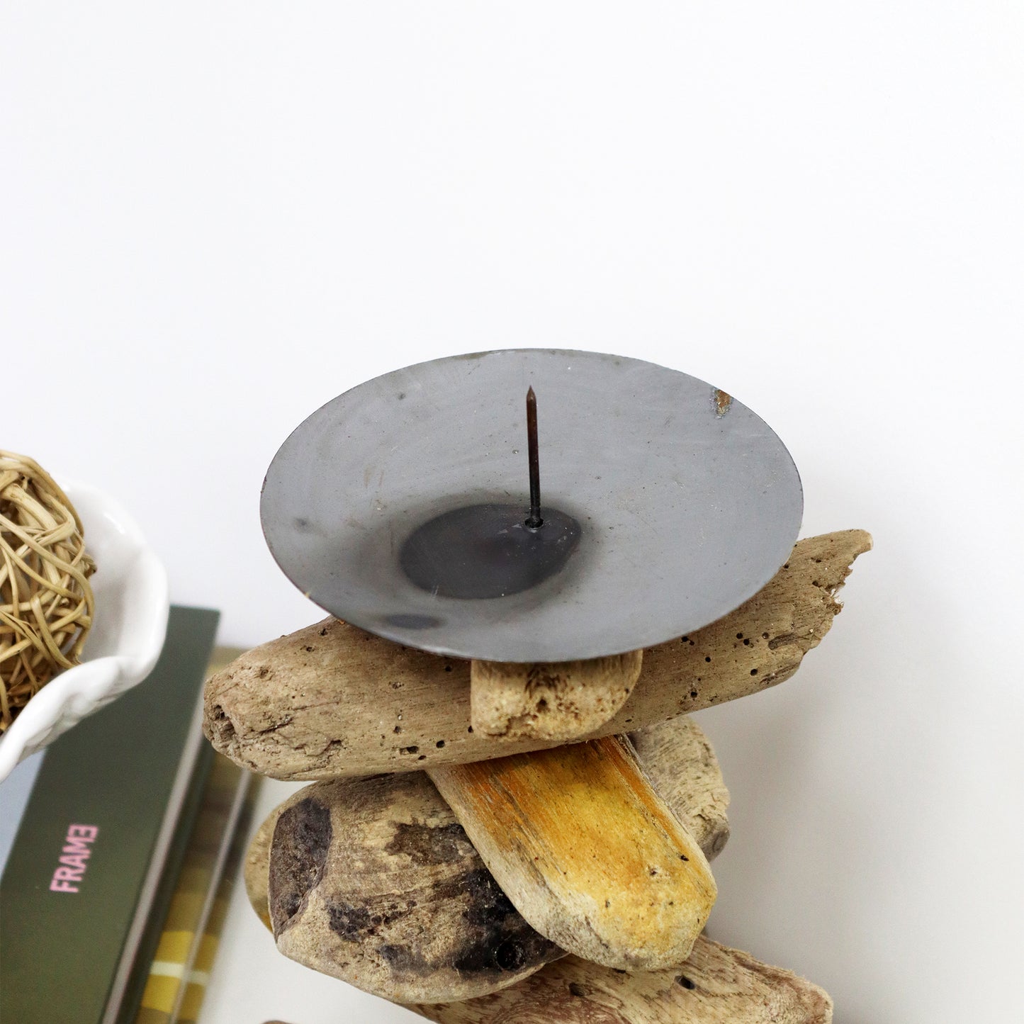 Driftwood Pillar Candle Holder
