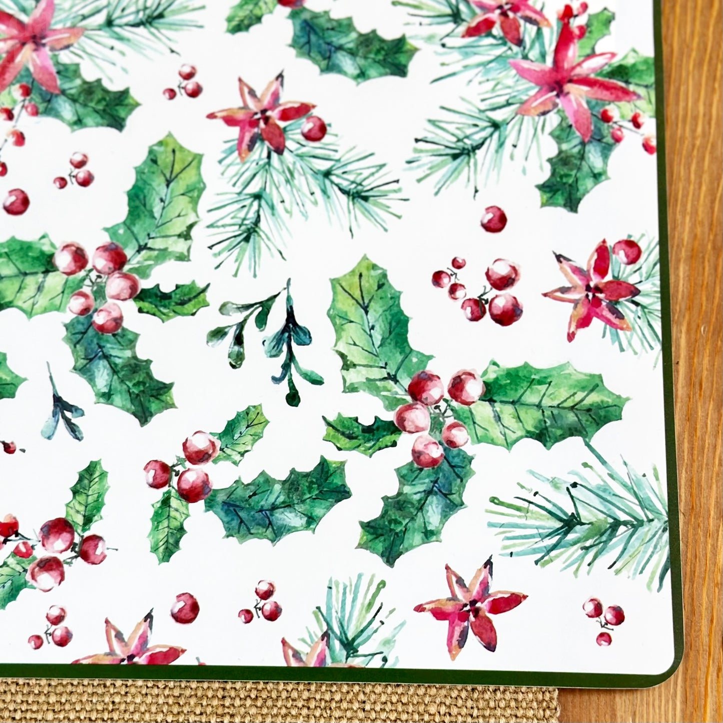 Set Of Christmas Holly Placemats
