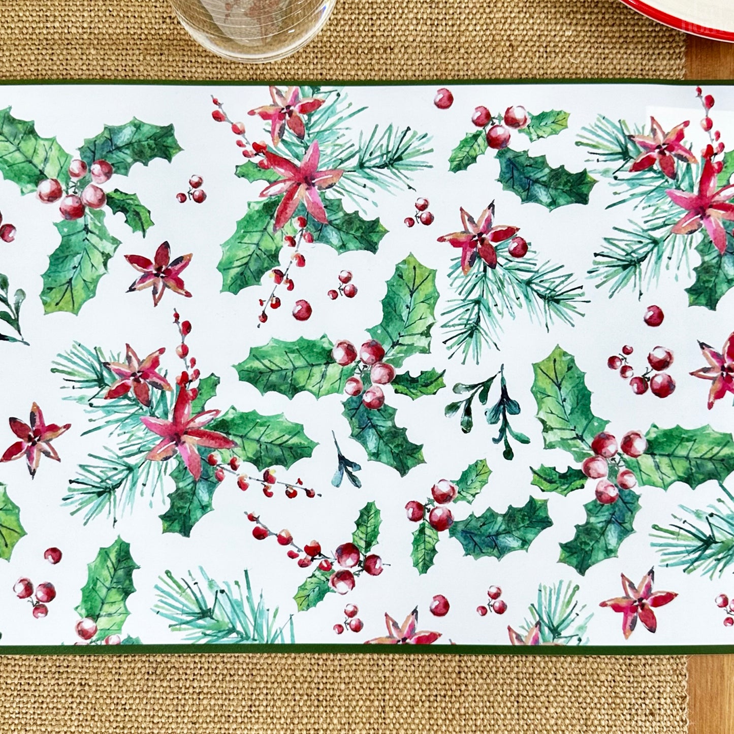 Set Of Christmas Holly Placemats