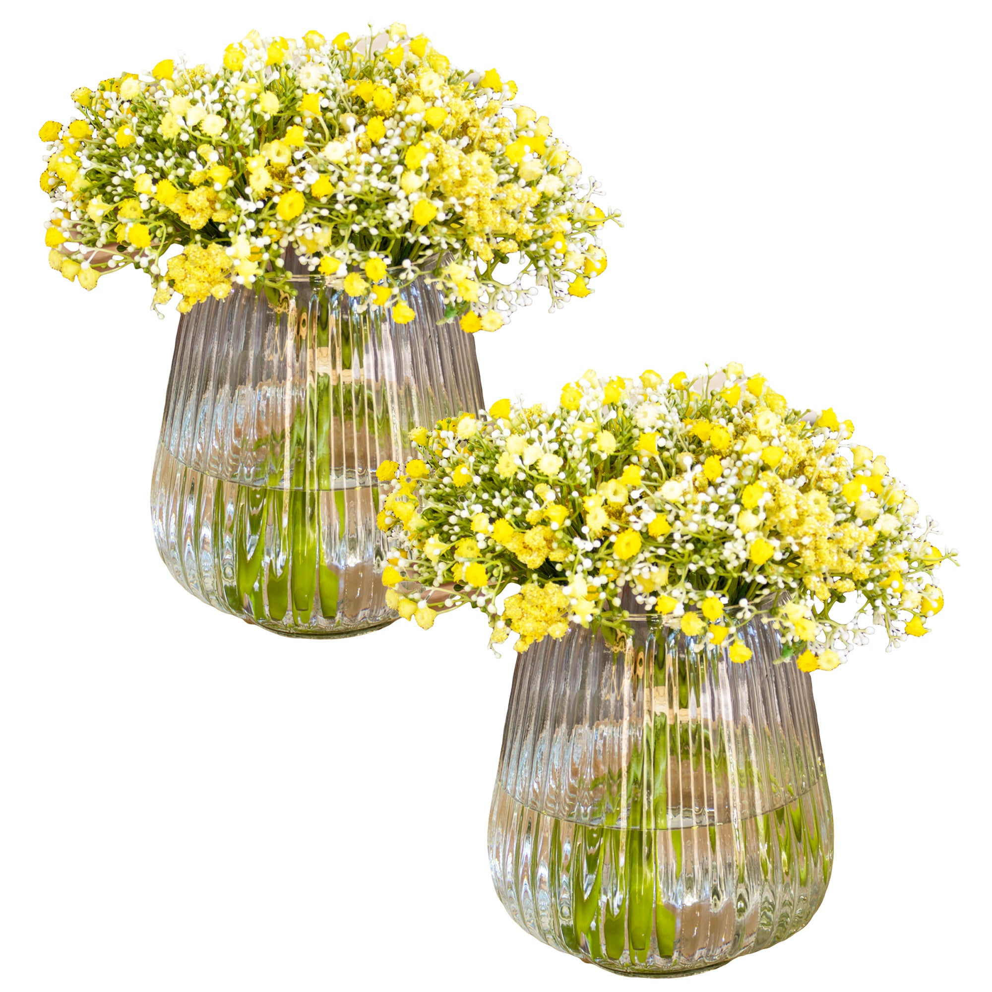 Ribbed Recycled Glass Fish Bowl Vase