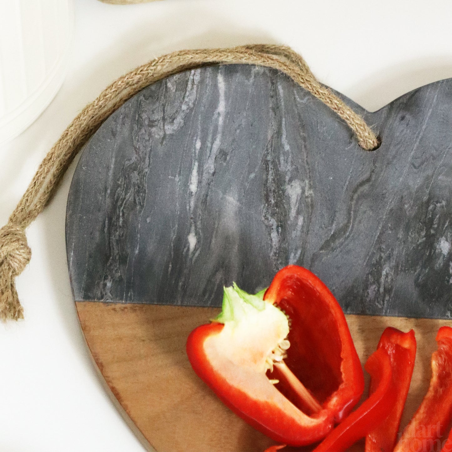 Grey Marble & Wood Heart Board