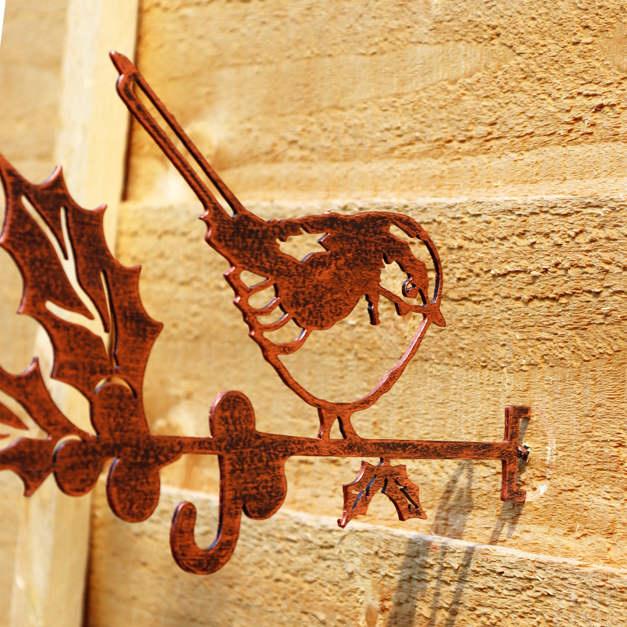 Copper Effect Robin Steel Bird Feeder Hanger
