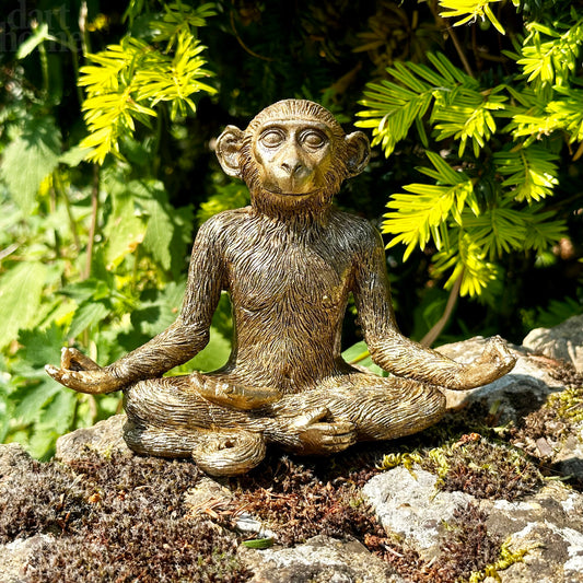 Gold Yoga Monkey Figurine A