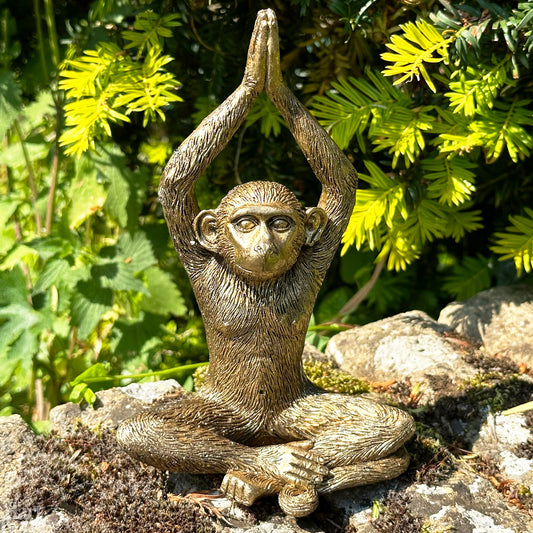 Gold Yoga Monkey Figurine C