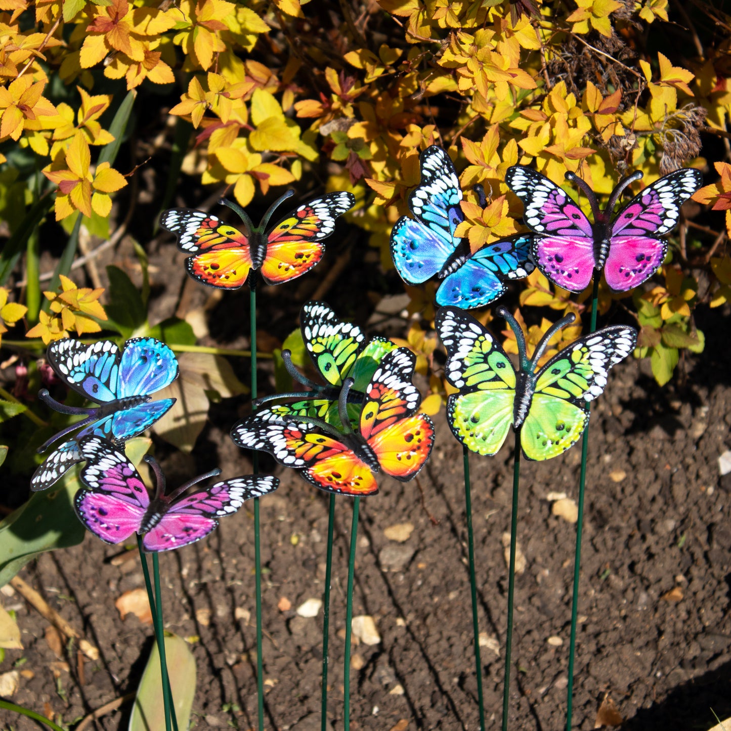 Set Of 8 Metal Butterfly Stakes