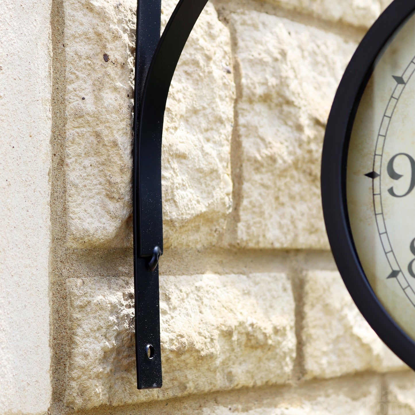 Black Double Sided Railway Outdoor Clock