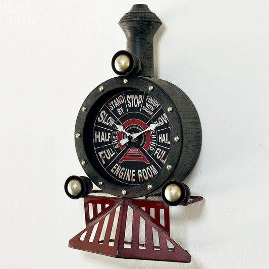 Industrial Black Train Wall Clock