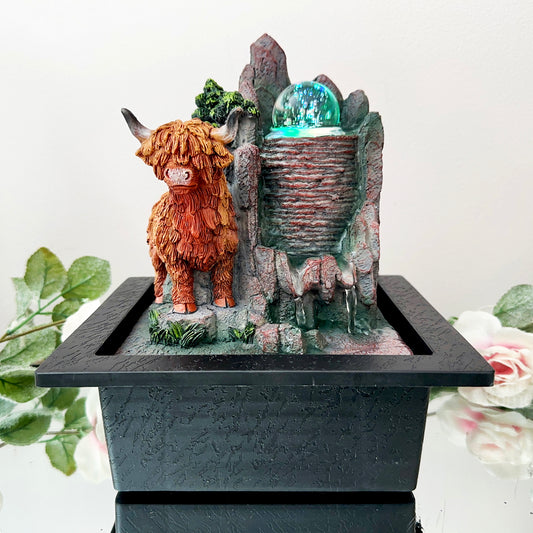 Highland Cow Indoor Water Fountain
