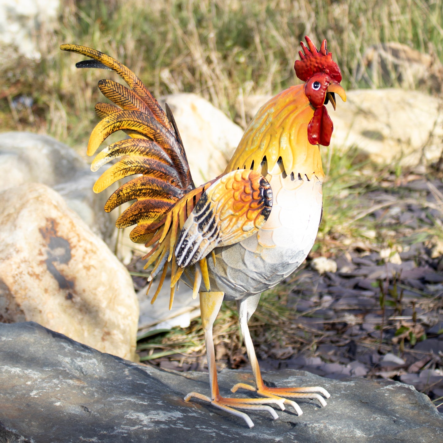 Large Metal Rooster Ornament