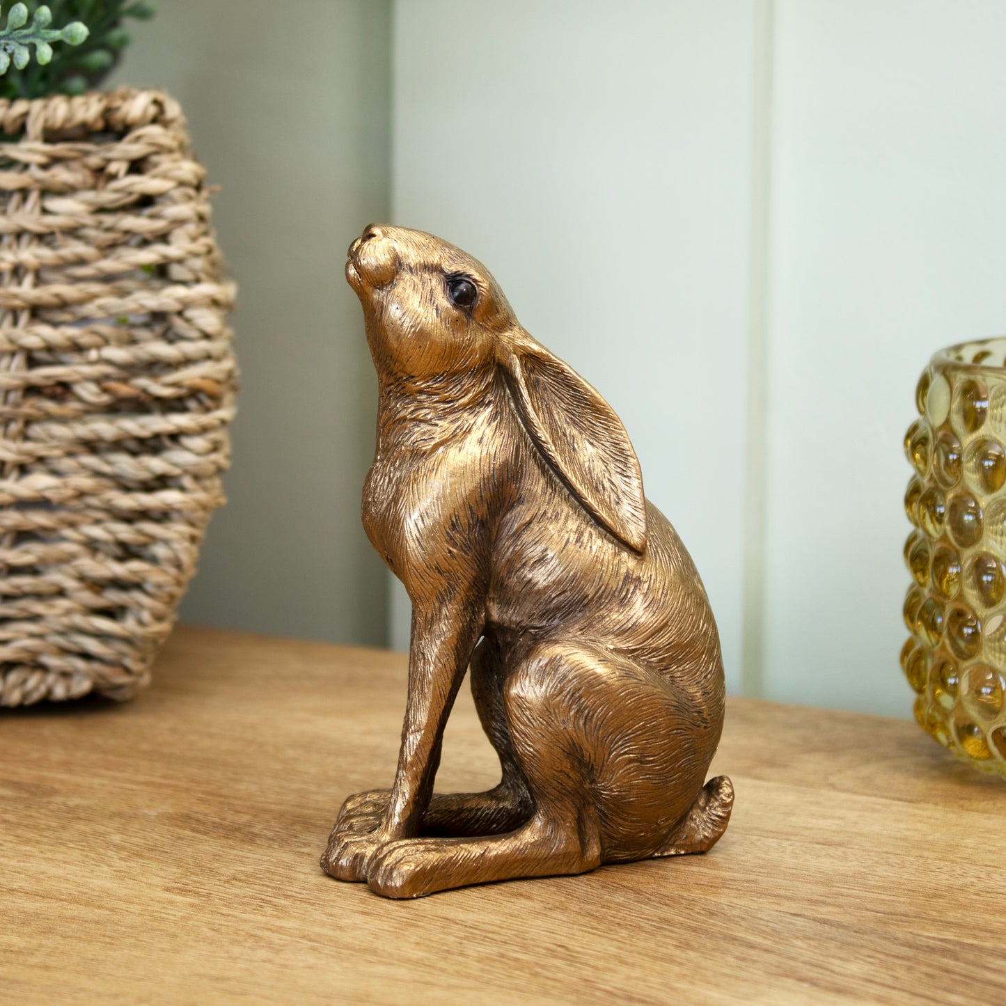 Bronzenes Mondgucker-Hasen-Ornament