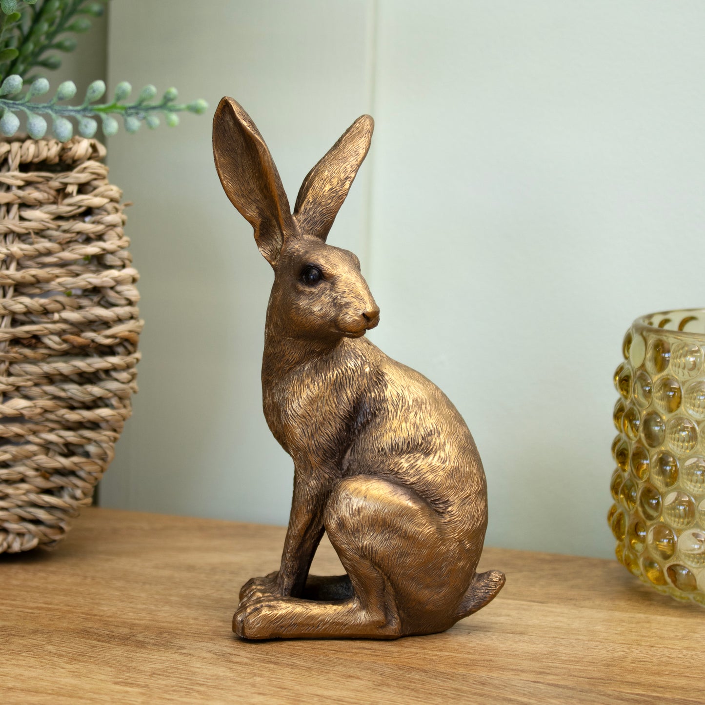 Bronzenes Mondgucker-Hasen-Ornament