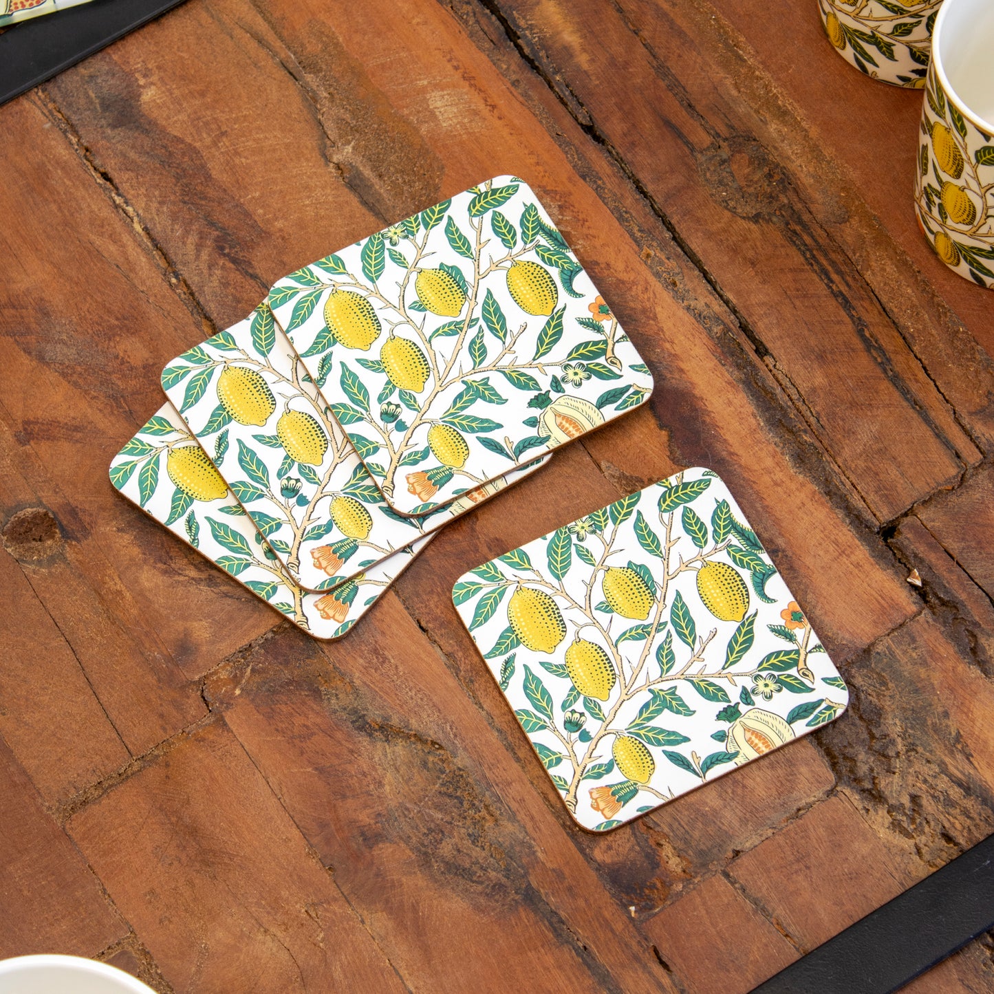 Set Of 4 William Morris Fruits Placemats & Coasters