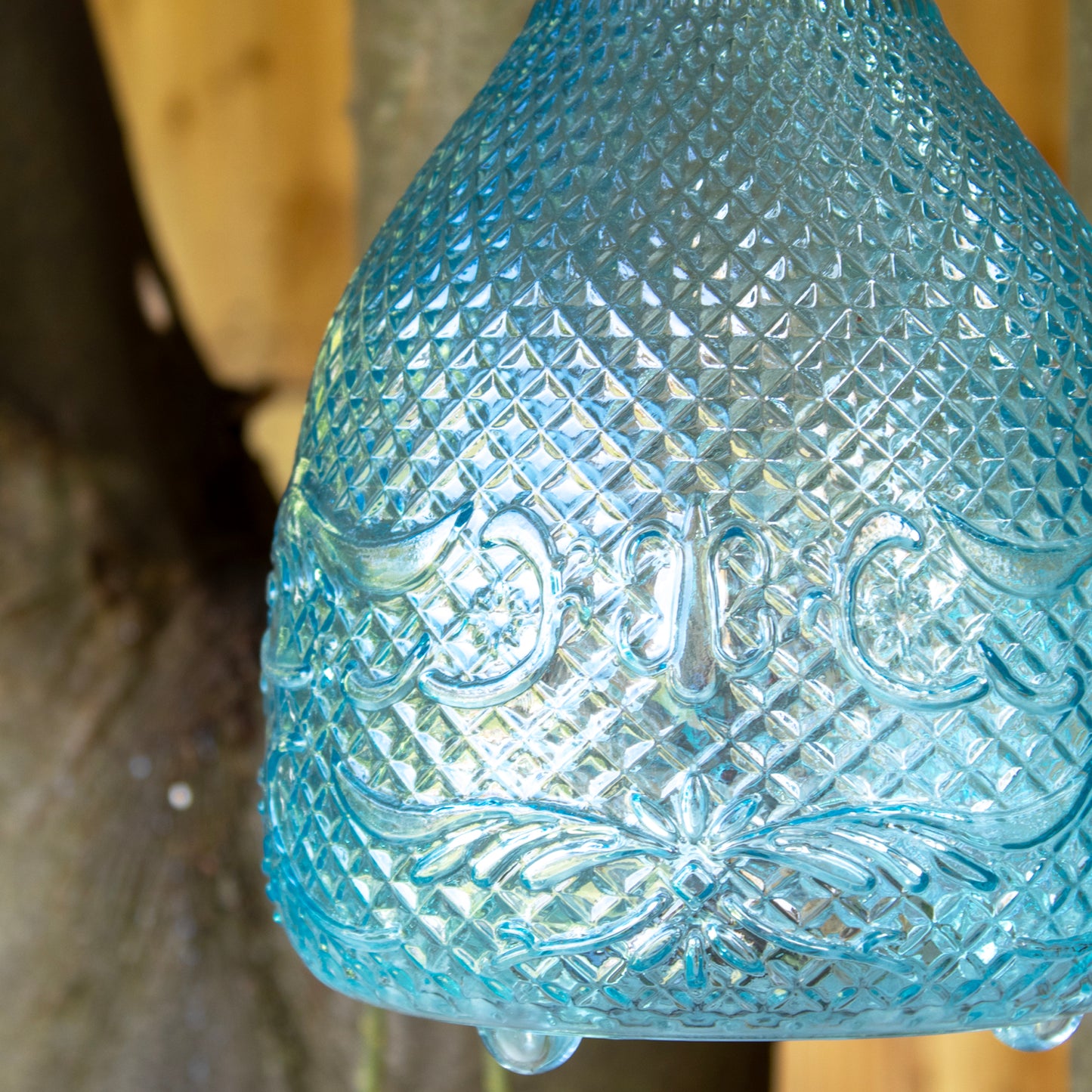 Blue Hobnail Glass Wasp Trap