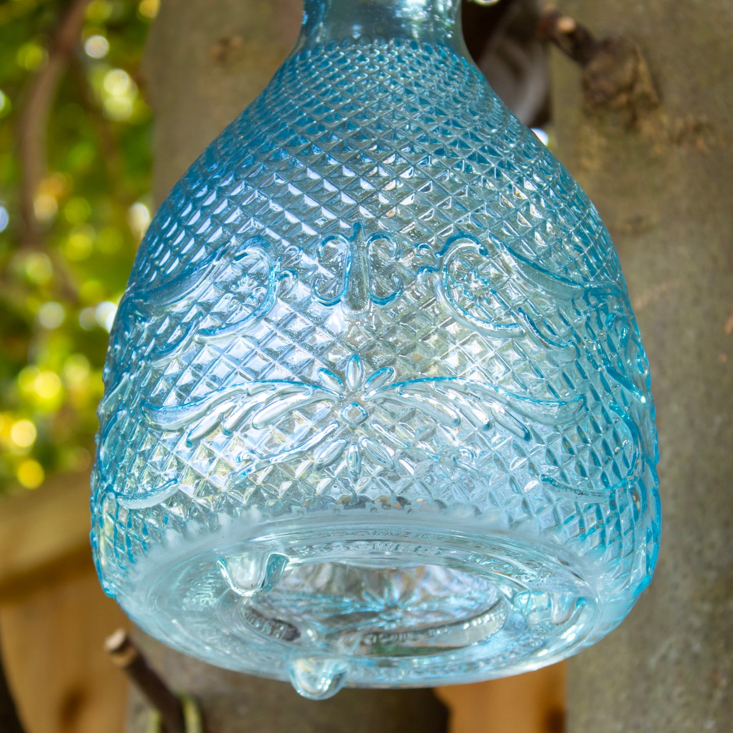 Blue Hobnail Glass Wasp Trap