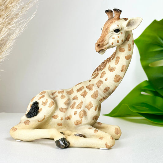 Lifelike Sitting Giraffe Ornament