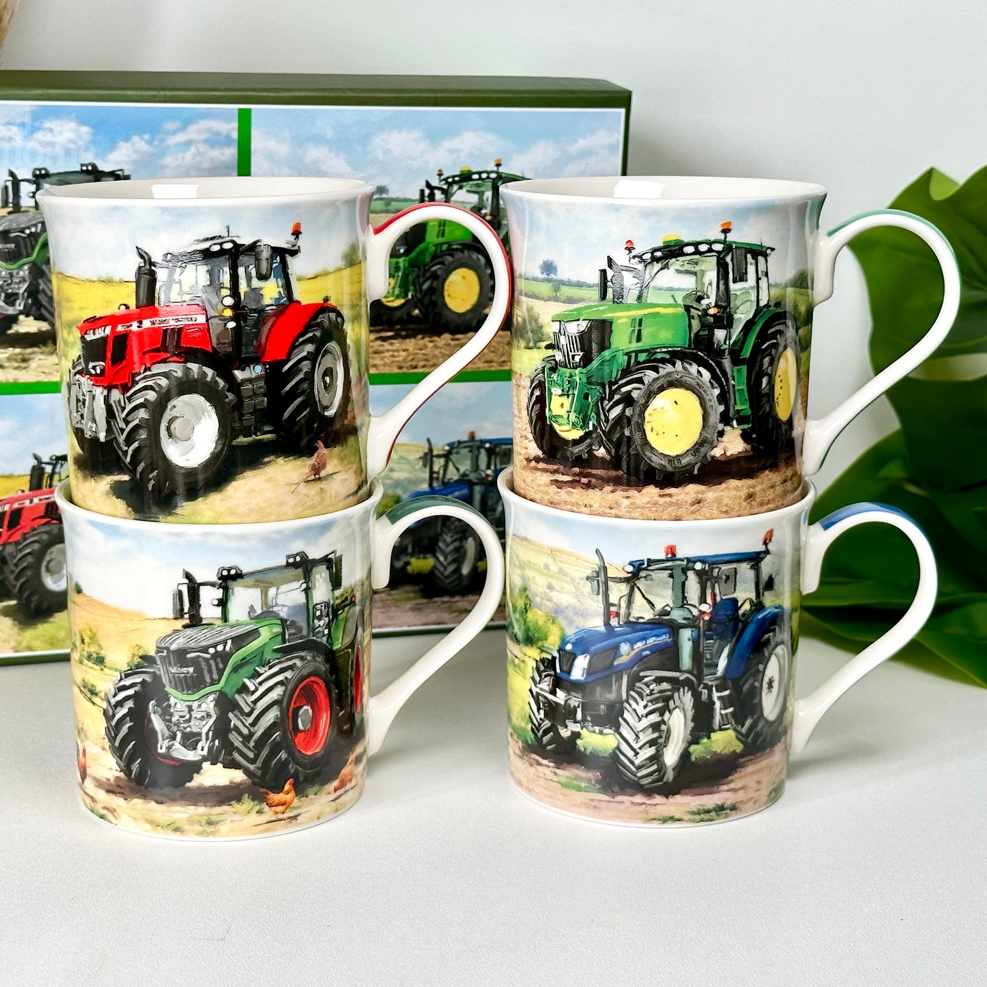 Set Of 4 Tractor Mugs Giftboxed 300ml