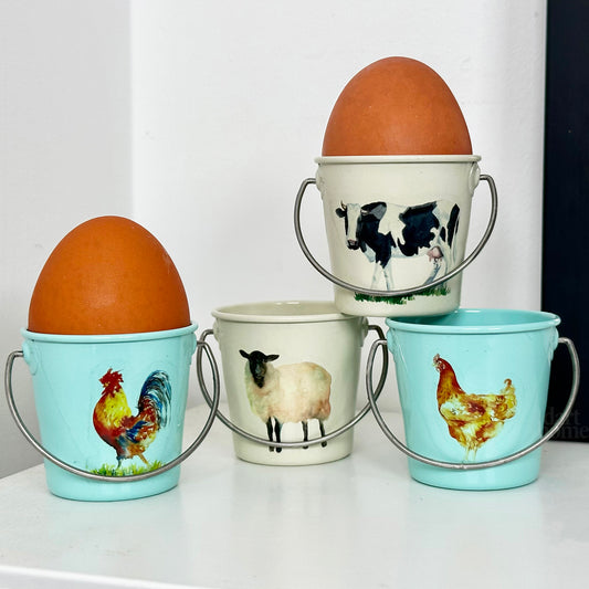 Set Of 4 Farm Animal Egg Cups