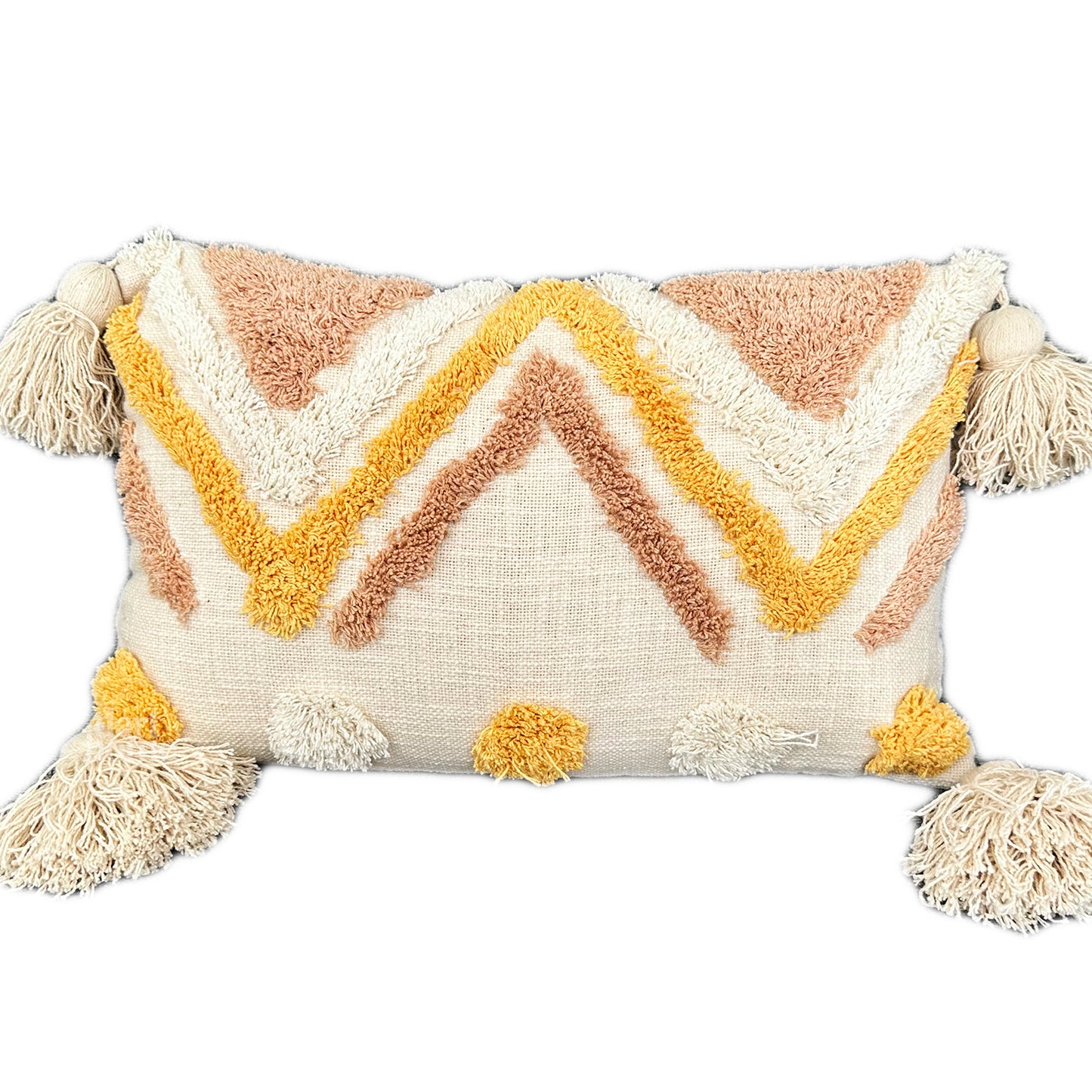 Yellow Tufted Zig Zag Cushion