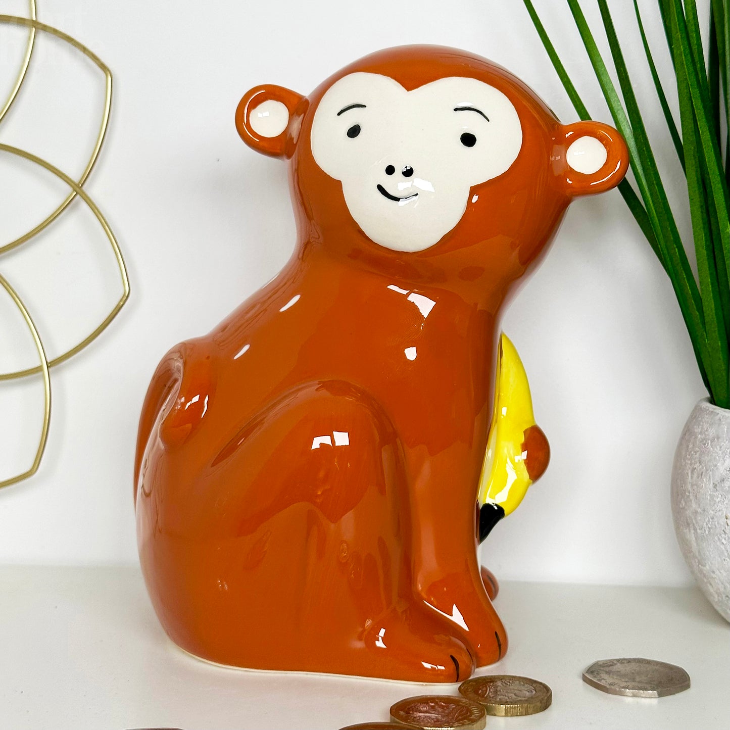Monkey With Banana Money Bank