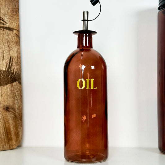 Amber Glass Oil Dispenser Bottle