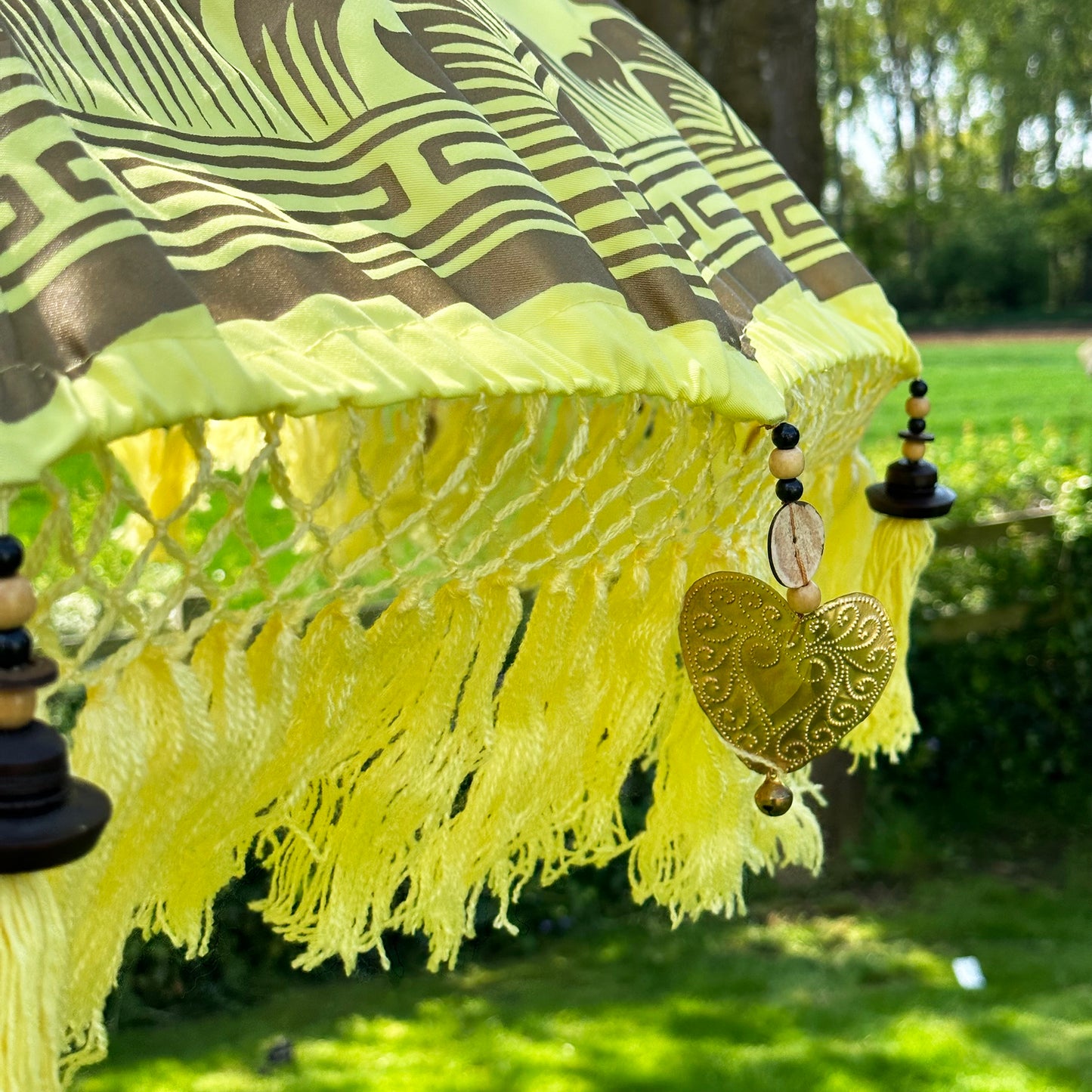 Yellow And Gold Bali Sun Parasol 2m