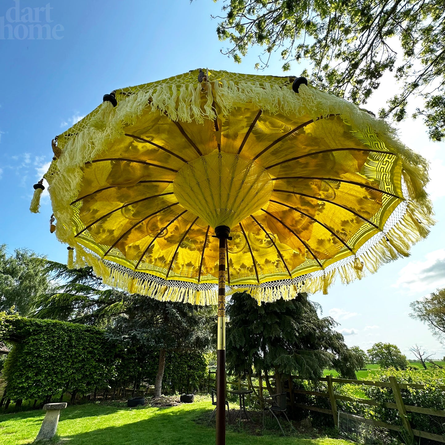 Yellow And Gold Bali Sun Parasol 2m