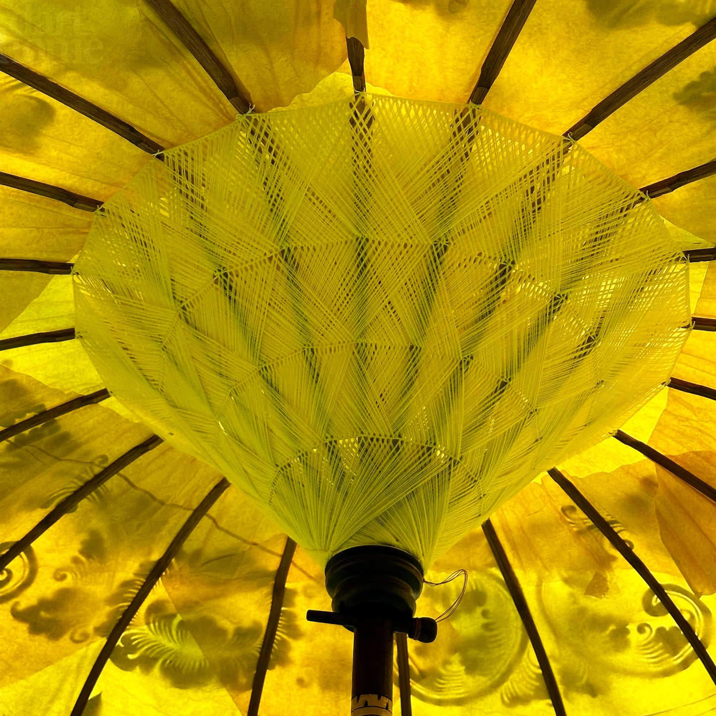 Yellow And Gold Bali Sun Parasol 2m