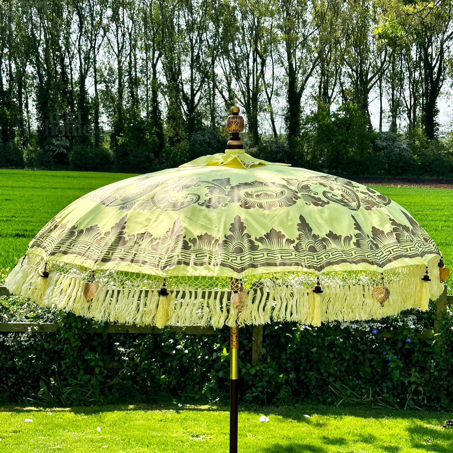 Yellow And Gold Bali Sun Parasol 2m