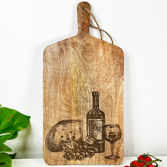 Etched Cheese & Wine Chopping Board B