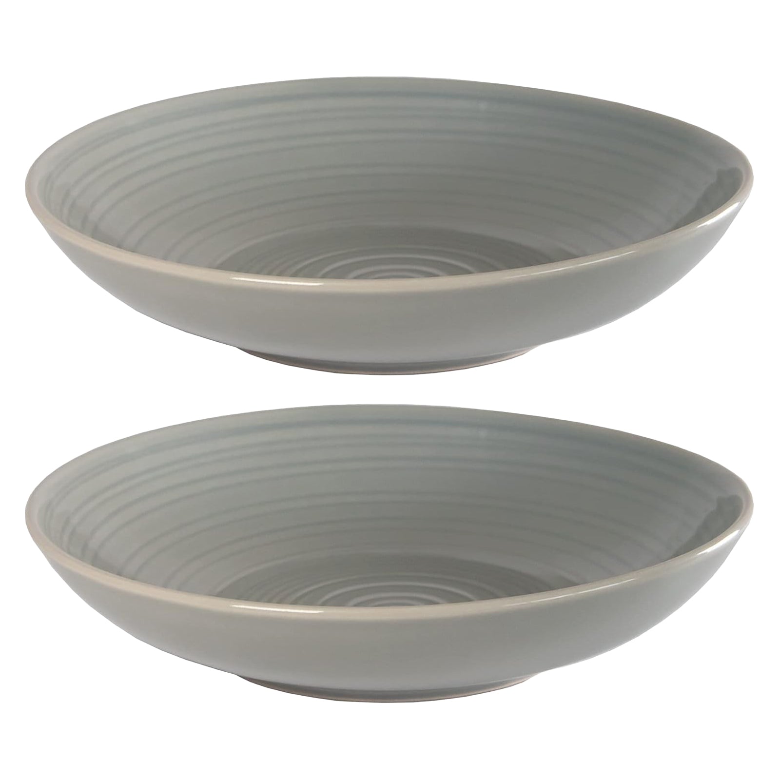 Set Of 2Grey Swirl Pasta Bowls